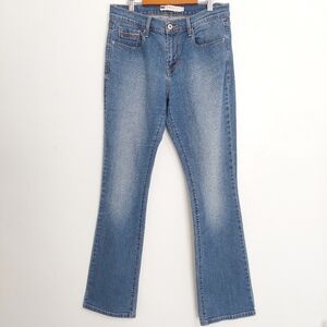 Levi's 515 Bootcut Jeans Womens Size 8 Medium Wash Blue Denim Embroidered Pocket